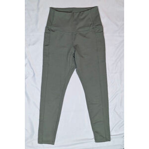 Danskin Women’s Olive Green High Rise Leggings M Athletic Yoga Pants w/Pocket